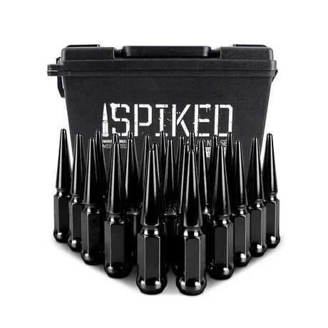 Mishimoto Steel Spiked Lug Nuts M14 x 1.5 24pc Set Black - Wheel and Tire Accessories