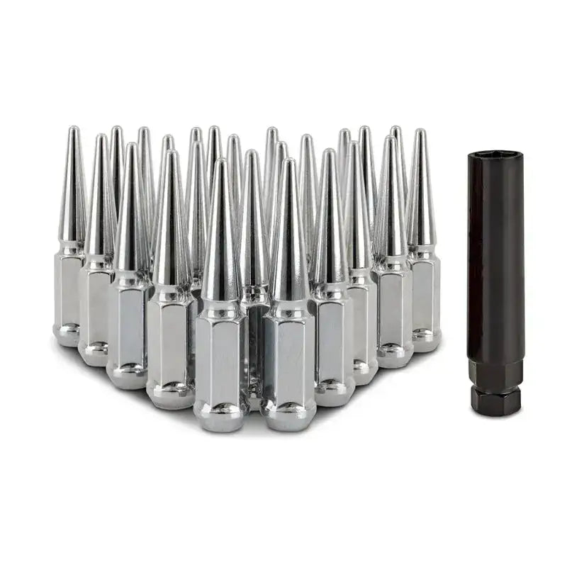 Mishimoto Steel Spiked Lug Nuts M14 x 1.5 24pc Set Chrome - Wheel and Tire Accessories