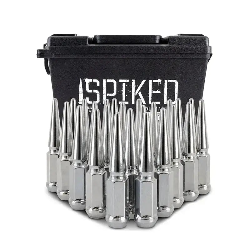 Mishimoto Steel Spiked Lug Nuts M14 x 1.5 24pc Set Chrome - Wheel and Tire Accessories