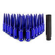 Mishimoto Steel Spiked Lug Nuts M14 x 1.5 32pc Set Blue - Wheel and Tire Accessories