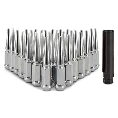 Mishimoto Steel Spiked Lug Nuts M14 x 1.5 32pc Set Chrome - Wheel and Tire Accessories