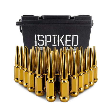 Mishimoto Steel Spiked Lug Nuts M14 x 1.5 32pc Set Gold - Wheel and Tire Accessories