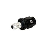 Black and silver hose fitting for Mishimoto straight push lock fitting, 4AN design