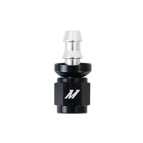 Black and silver hose fitting for Mishimoto Straight Push Lock Fitting 4AN system