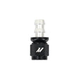 Black and silver Mishimoto straight push lock fitting, premium push lock fitting for ease