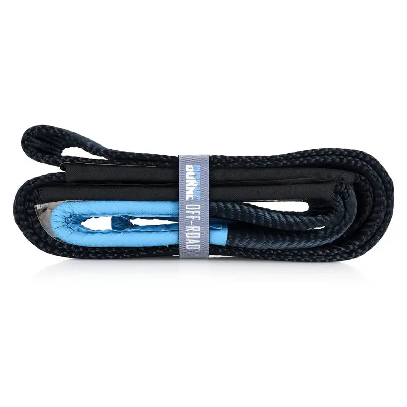 Black and blue mishimoto tree saver rope for safe Mishimoto Tree Saver recovery work