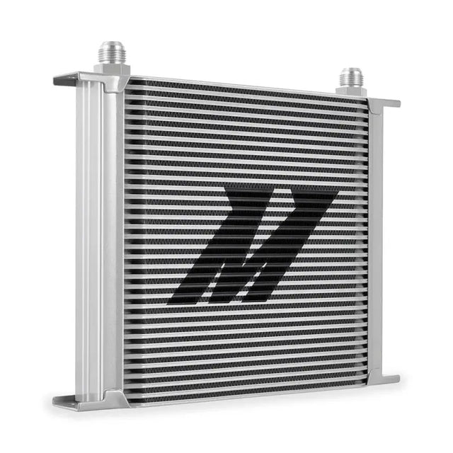 Silver Mishimoto Universal 34 Row Oil Cooler for enhanced automotive cooling