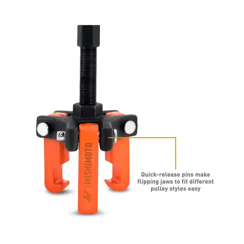 Orange and black pulley puller for Mishimoto Universal Harmonic Balancer Puller Kit