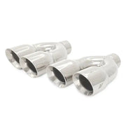 Mishimoto Universal Steel Muffler Tip 2.5in Inlet Dual Y Polished - Exhaust