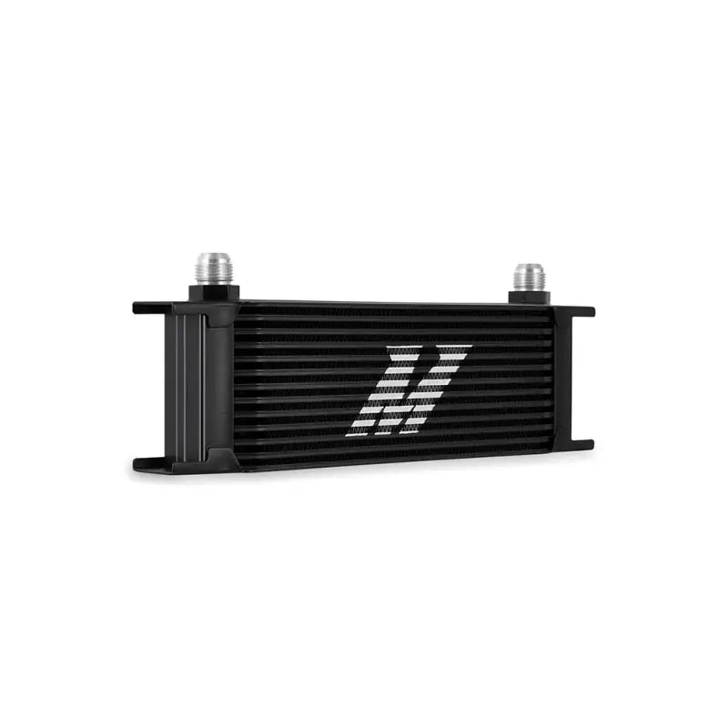 Black mishimoto universal thermostatic oil cooler with fittings for optimal performance