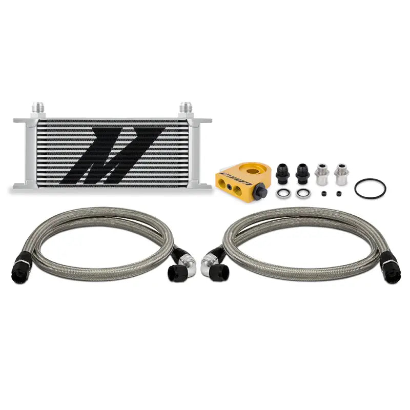 Mishimoto Universal Thermostatic Oil Cooler Kit 16-Row with Braided Hoses