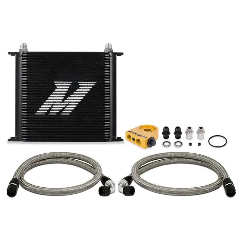 Mishimoto Universal Thermostatic Oil Cooler Kit with braided hoses for enhanced cooling