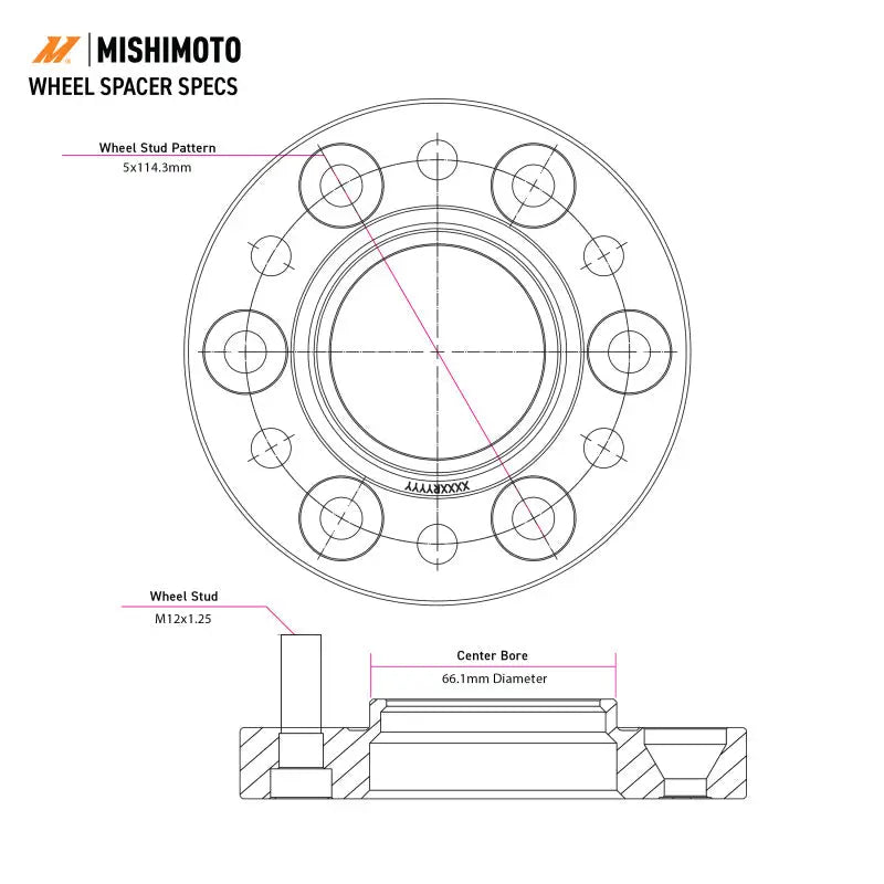 Mishimoto MMWS-007-150BK Mishimoto Wheel Spacers - 5x114.3 - 66.1 - 15 - M12 - Black