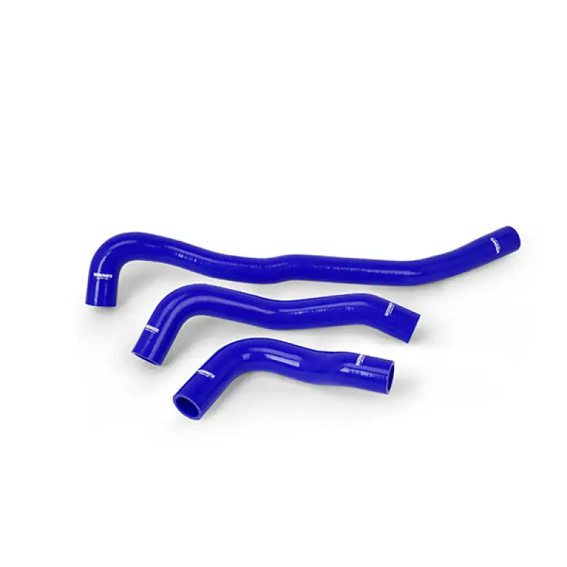 Blue silicone radiator hoses from the Misihmoto Mazda Miata radiator hose kit
