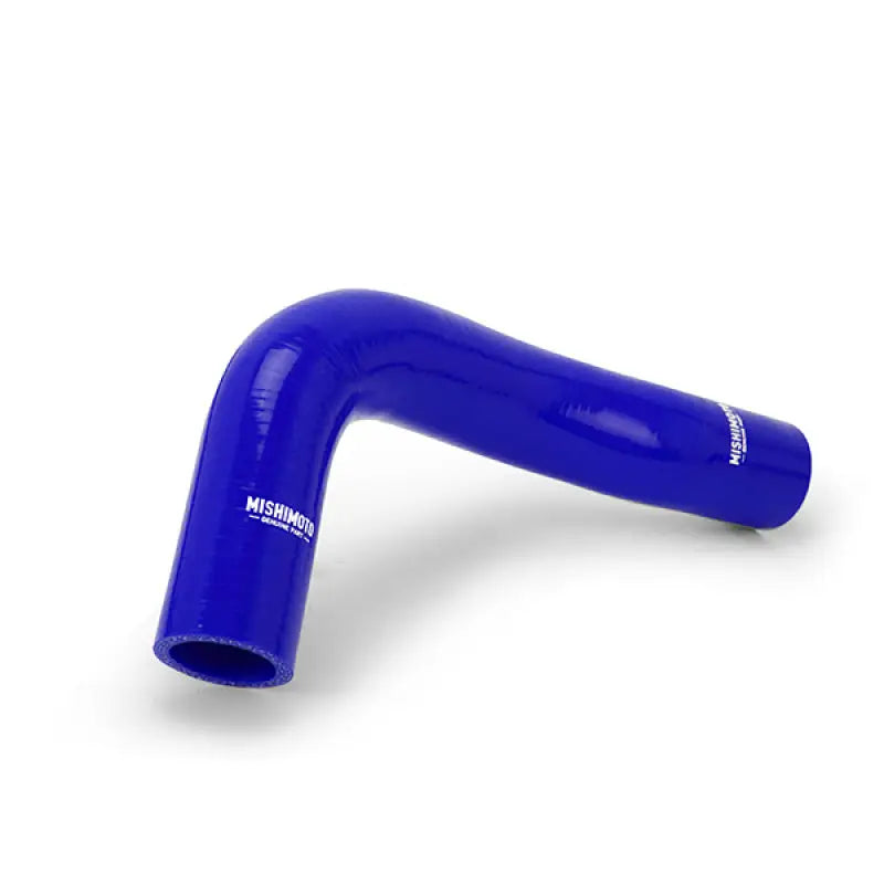 Blue silicone radiator hose with 90-degree bend from Misihmoto Mazda Miata radiator hose kit