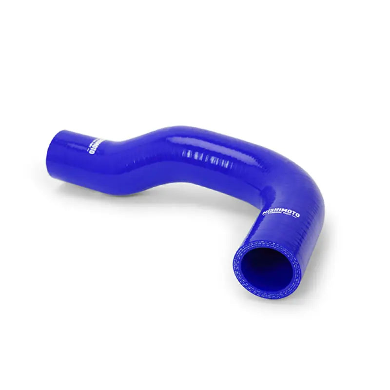 Blue silicone radiator hose from the Misihmoto Mazda Miata radiator hose kit