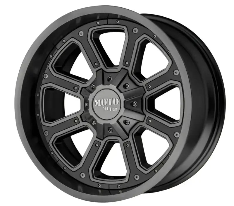 Black and gray Moto Metal wheel pros mo984 18-inch wheel pros mo984 for Chevy trucks