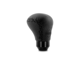 Black leather gear shift knob from Momo Anatomico with sleek black stitching