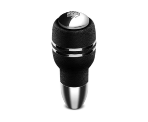 Momo Automatico Shift Knob in black leather with shiny chrome insert for a stylish ride