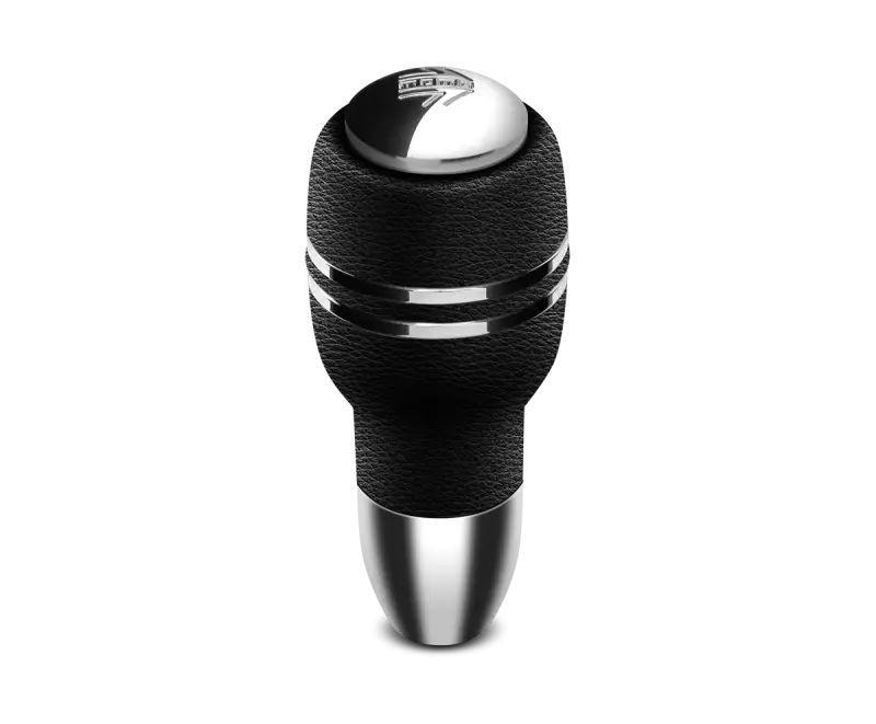 Momo Automatico Shift Knob in black leather with shiny chrome insert for a stylish ride