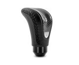 Momo Combat Evo Shift Knob - Black Leather Carbon Effect Insert Stitching - Truck & Automotive
