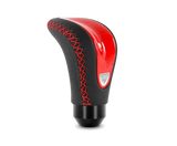 Momo Combat Evo Shift Knob - Black Leather Red Insert Stitching - Truck & Automotive