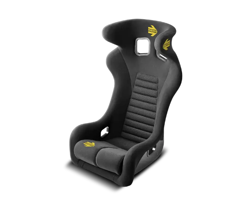 Momo Daytona Seats (FIA 8855-1999) - Black Hardshell, high-performance racing seat by Momo with sleek design.