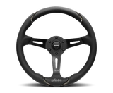 Momo Gotham Steering Wheel 350 mm - Black Leather/Black Spokes - Truck & Automotive