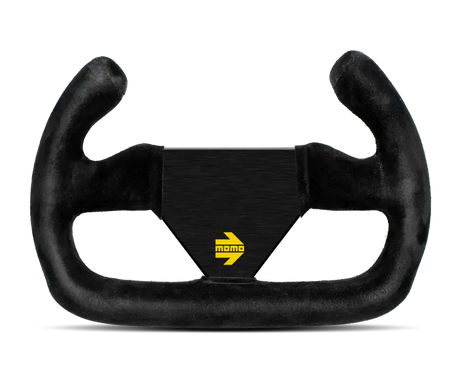 Momo MOD12/C Steering Wheel 250 mm, Black Suede with Black Spokes, Premium Motorsport Design.