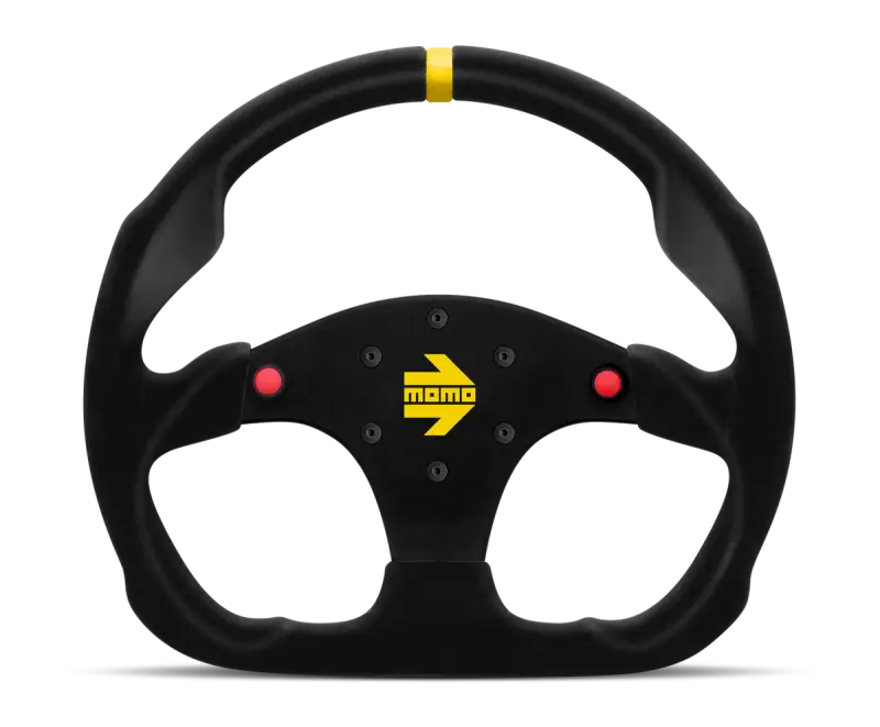 Black steering wheel with yellow stripe for Momo MOD30 Buttons Steering Wheel 320 mm