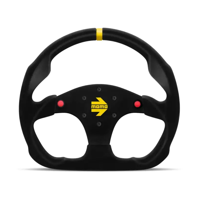 Black steering wheel with yellow stripe for Momo MOD30 Buttons Steering Wheel 320 mm
