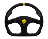 Momo MOD30 Steering Wheel 320 mm - Black Suede with Black Spokes and 1 Yellow Stripe