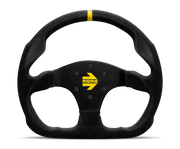 Momo MOD30 Steering Wheel 320 mm - Black Suede with Black Spokes and 1 Yellow Stripe