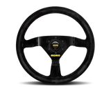 Momo MOD69 Steering Wheel 350 mm - Black Suede/Black Spokes, premium racing accessory.