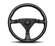 Momo Montecarlo Steering Wheel 320 mm - Black Leather with Black Stitch and Black Spokes
