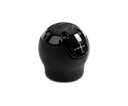 Momo Nero Shift Knob - Black Leather Chrome Insert with Reverse Lockout - Truck & Automotive