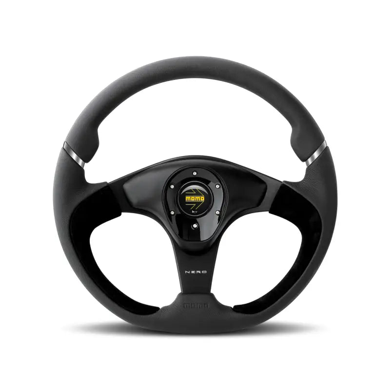 MOMO NER35BK0B Momo Nero Steering Wheel 350 mm - Black Leather/Suede/Black Spokes