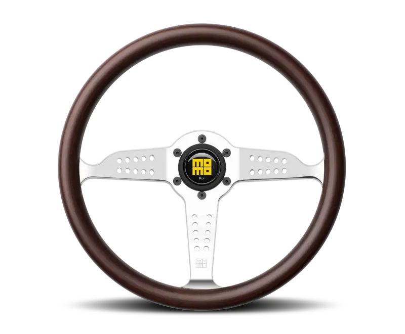 Momo Super Grand Prix Steering Wheel 350 mm - Mahogany Wood/Polished Spokes