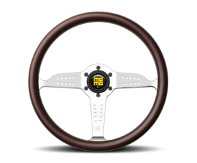 Momo Super Grand Prix Steering Wheel 350 mm - Mahogany Wood/Polished Spokes