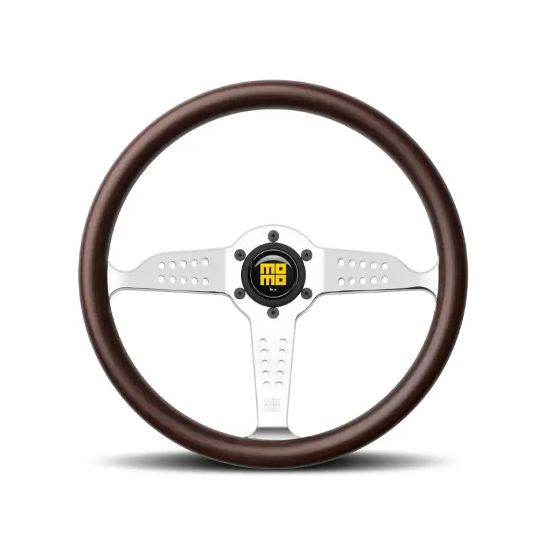 Momo Super Grand Prix Steering Wheel 350 mm - Mahogany Wood/Polished Spokes