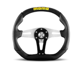 Momo Trek Steering Wheel 350 mm - Black AirLeather/Brshd Al Spokes - Truck & Automotive