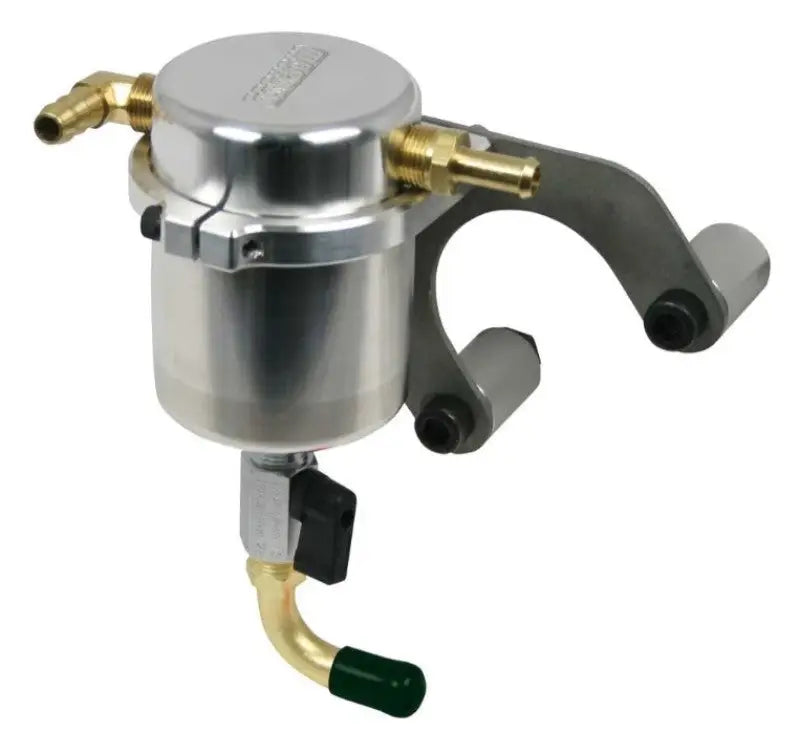 Silver metal air oil separator catch can with mounting bracket for Chevrolet Corvette