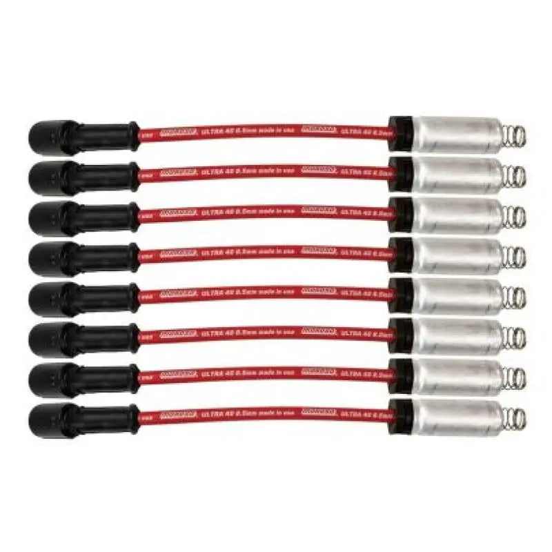 Moroso 73742 Moroso GM LS/LT 8.5mm Ultra 40 11in Long Wire Set w/Alum Heatshield - Red - 73742