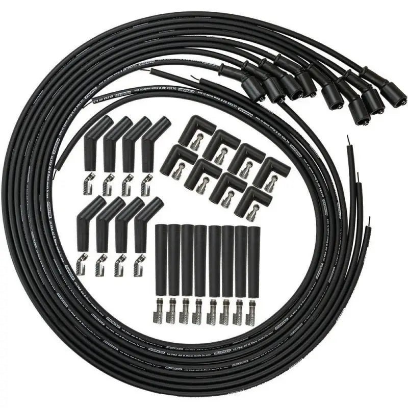 Moroso 73749 Moroso GM LS/LT 8.5mm Ultra 40 Universal Wire Set - Black w/90/135/Straight Plug Ends