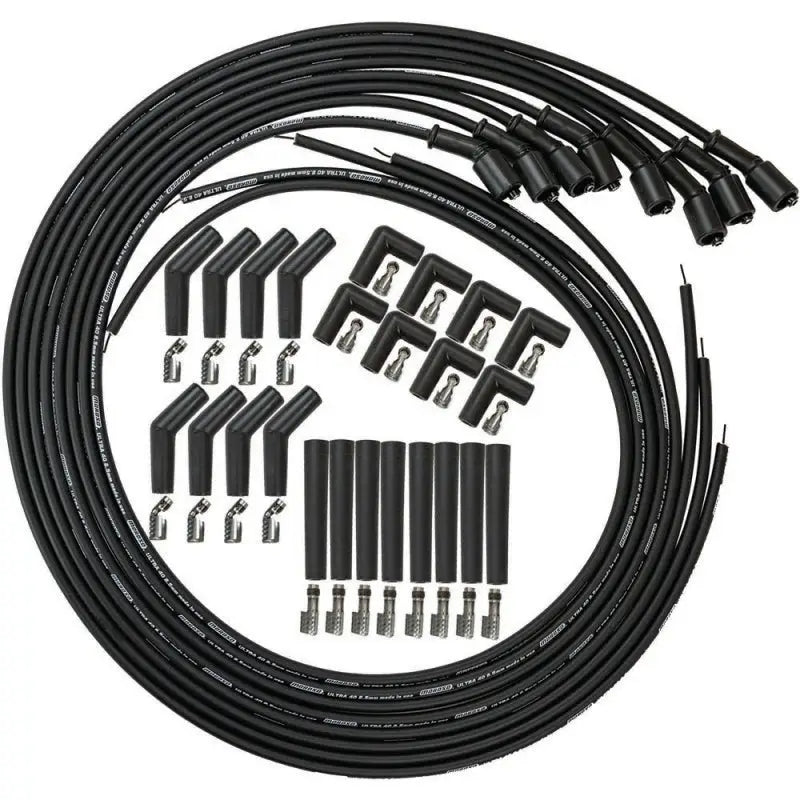 Moroso GM LS/LT 8.5mm Ultra 40 Universal Wire Set - Black w/90/135/Straight Plug Ends - Truck & Automotive