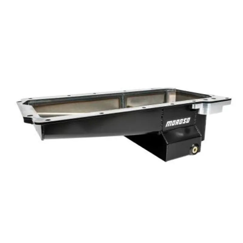Moroso 20143 Moroso GM LS Swap (w/Rear Sump & Spin-On Oil Filter Adapter) Wet Sump 7qt 6in Angled Steel Oil Pan