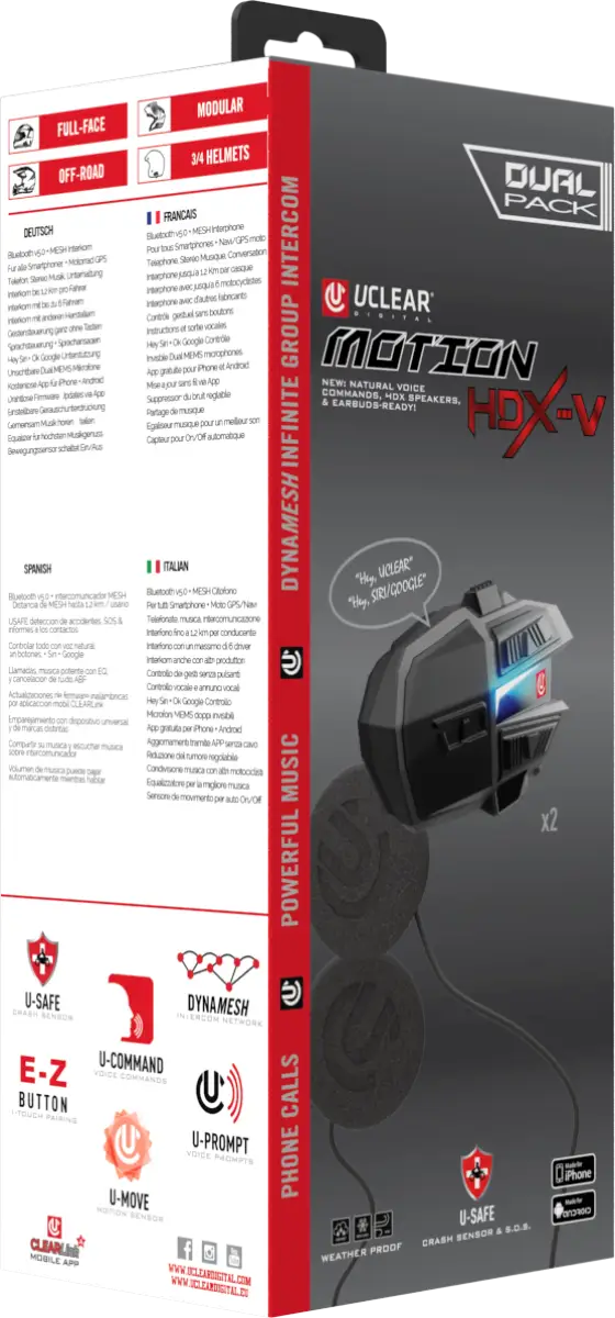 Motion Hdx V Single Kit Helmet Audio Single Kit 