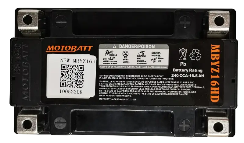 Battery Mbyz16hd Sealed Factory Activated - MOTOBATT