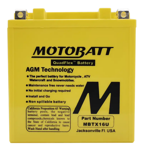Battery Mbtx16u Sealed Factory Activated - MOTOBATT