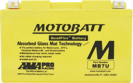 Battery Mb7u Sealed Factory Activated - MOTOBATT
